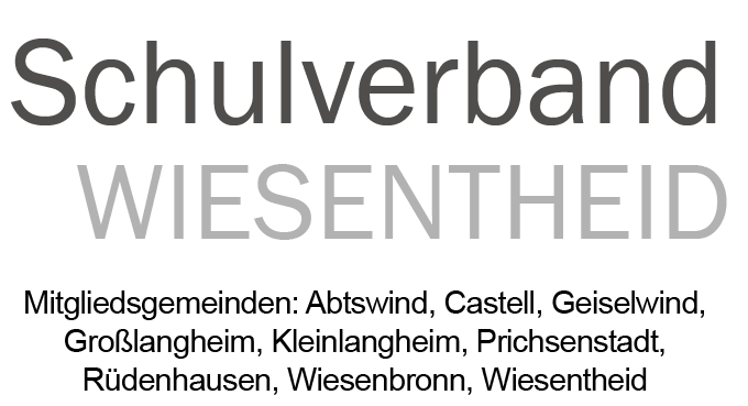 Logo Schulverband Wiesentheid bestehend aus dem Schriftzug und darunter alle Mitgliedsgemeinden